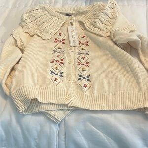 Piper & Scoot Cream Floral Cardigan